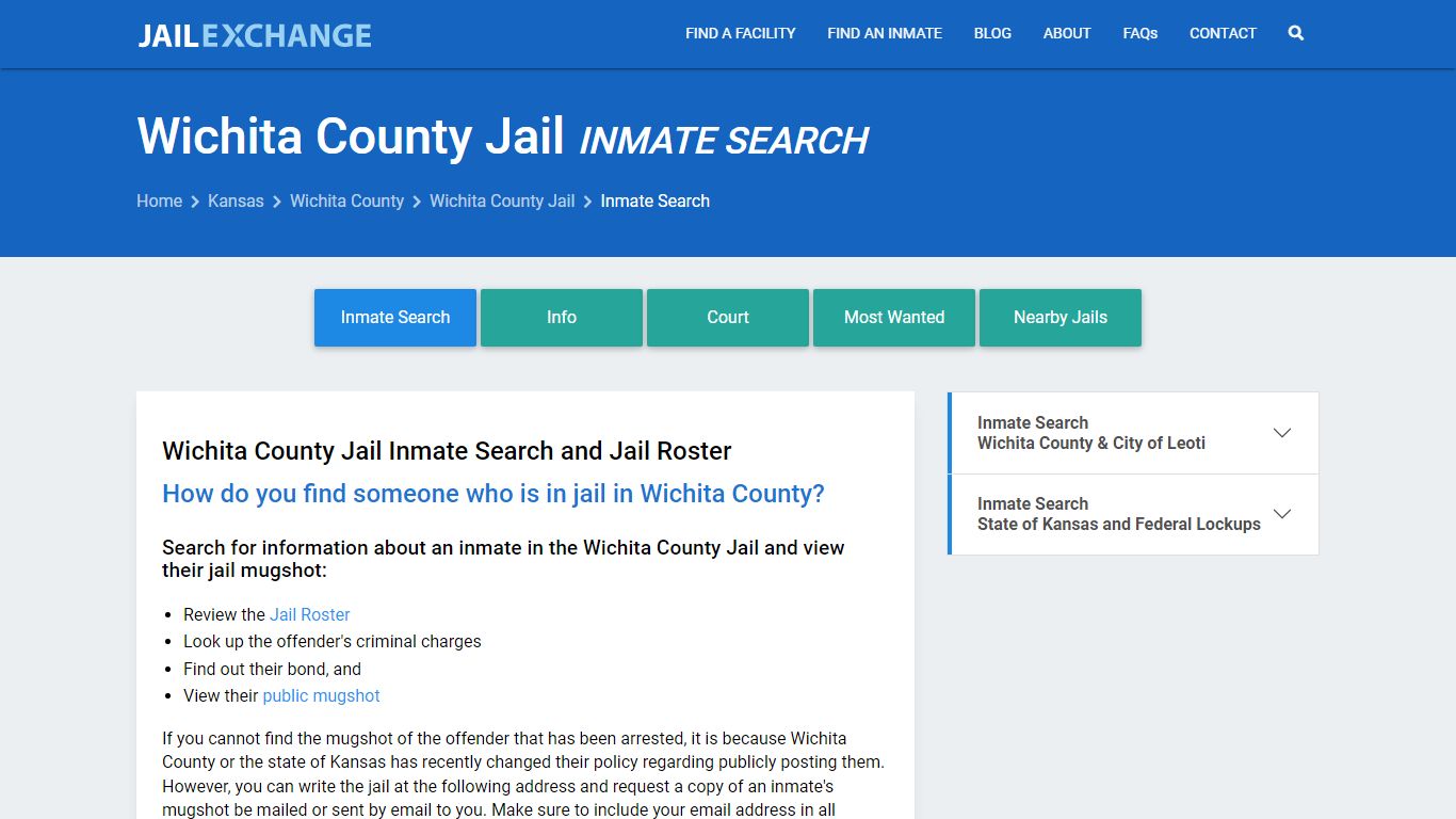 Inmate Search: Roster & Mugshots - Wichita County Jail, KS